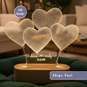 Personalized Heart LED Name Light • Custom Valentine’s Gift for Her